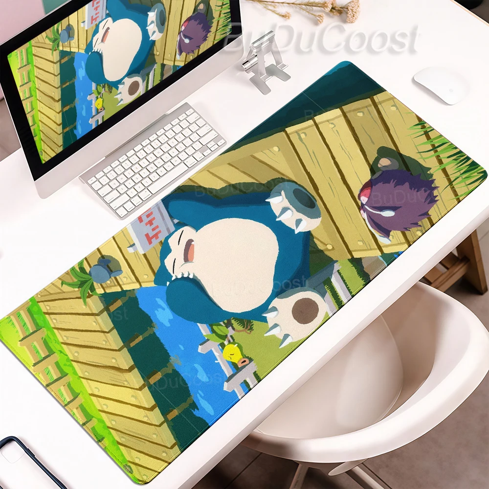 HD-Druck Snorlax Mauspad Pokémon Anime Pokemon Großes Mauspad Schreibtischunterlage für Studenten PC-Zubehör Gamer Tastaturmatten