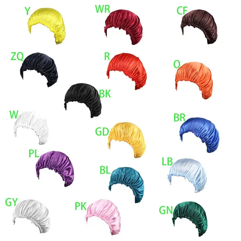 Sleep Solid Color Bonnet Night for Head Cover Elastic Band Sleeping Adjustable Stretch Hair Turbans for Women