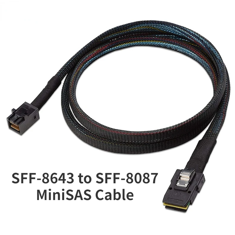 서버 RAID PCIE 컨트롤러용 내부 미니 SAS 고밀도 SFF-8643, 미니 SAS SFF-8087, 12Gbps 데이터 전송 케이블, 0.5M, 1M