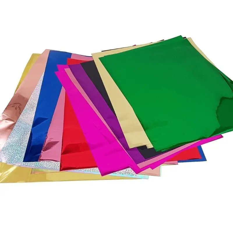 E8BD 50 Sheets Creative Golden Reactive Foil Multifunctional A 4 Transfer Foil Paper for Business Cards and Certificates