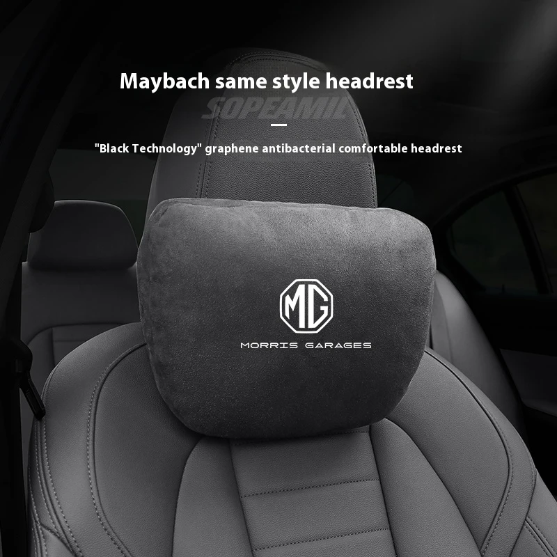 

For MG ZS Hybrid+ HS ES5 MG4 S5 EV EZS ONE MG3 MG5 MG6 MG7 Suede Car Headrest Neck Support Seat Lumbar cushion Soft Neck Pillow
