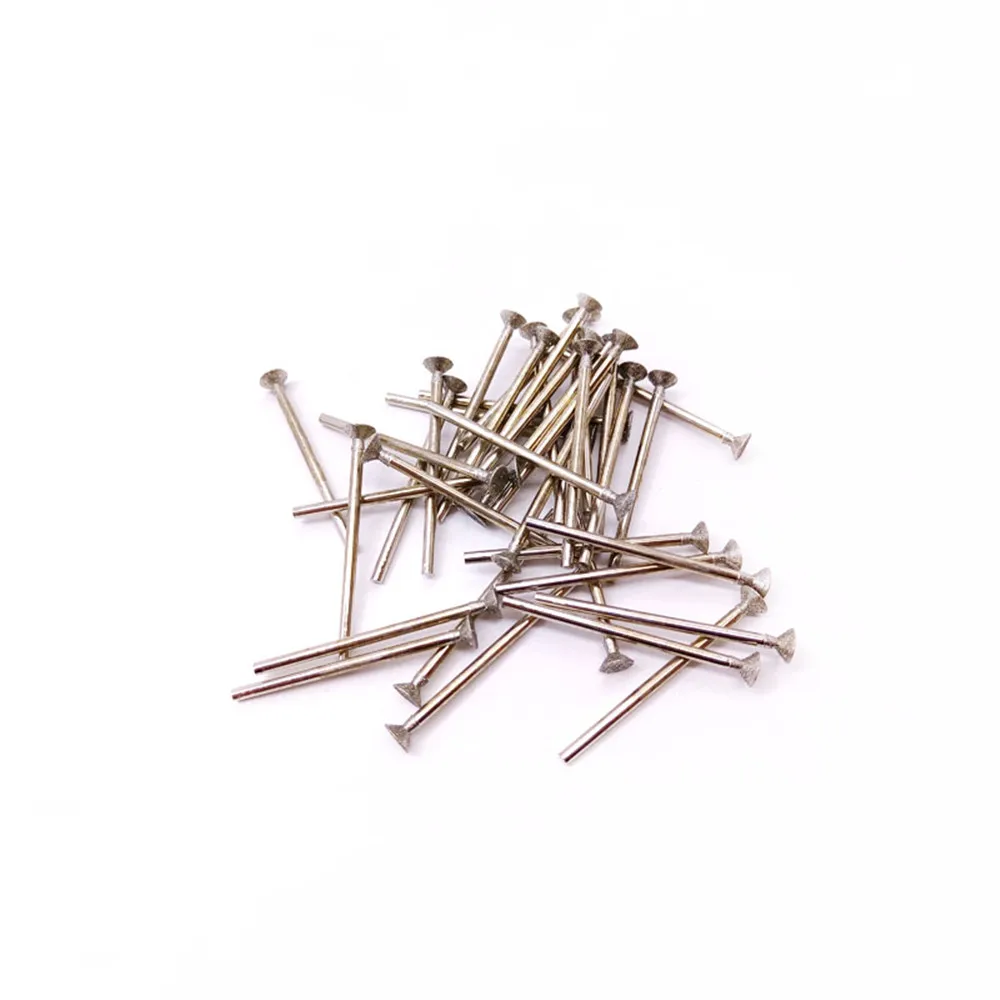 5/10 Pcs K Type Slice Diamond Grinding Head Burrs Bits 2.35mm Shank Jade Stone Carving Polishing Engraving Mounted Point Tools