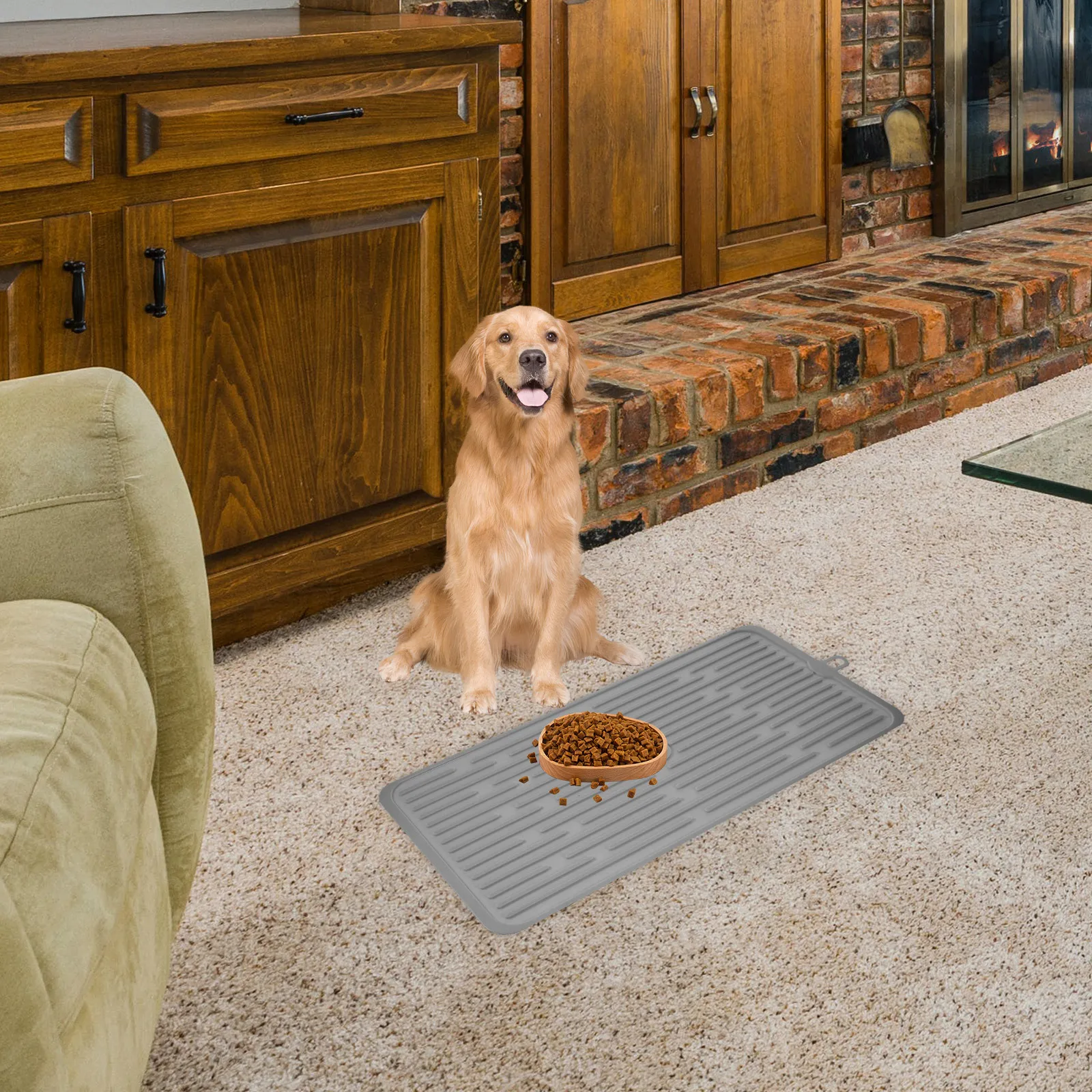 

Silicone Pet Food Mat Non-Slip Dog Feeding Mat Cat Bowl Placemat Leak Proof Indoor Durable Pet Placemat Dog Drinking Bowl Pad
