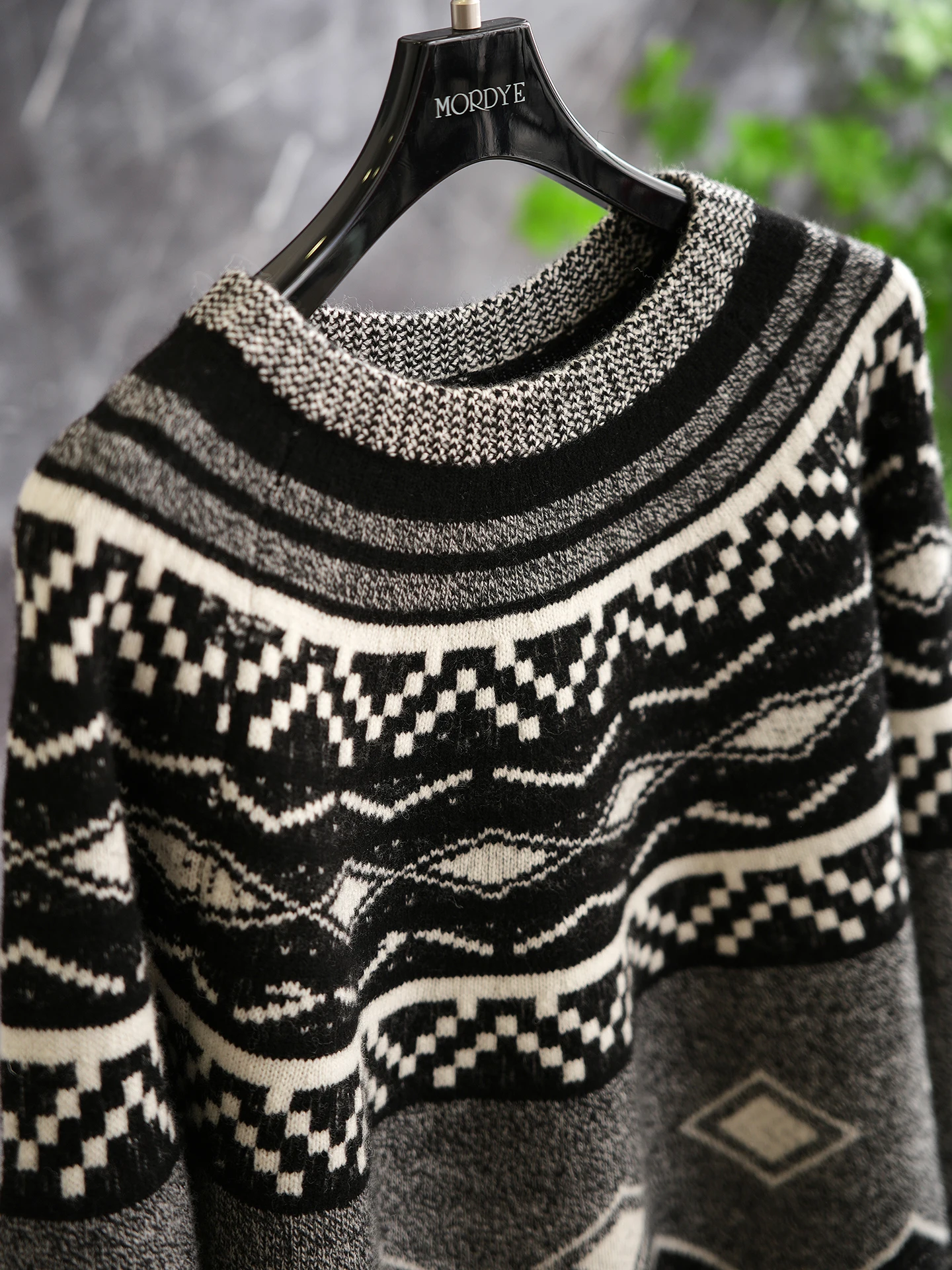 00% Wool Fair Isle Knit Geometric Color Blo Base Layer Sweater f High Ne Knitted Sweater Rare Find Soft Warm Women's Top