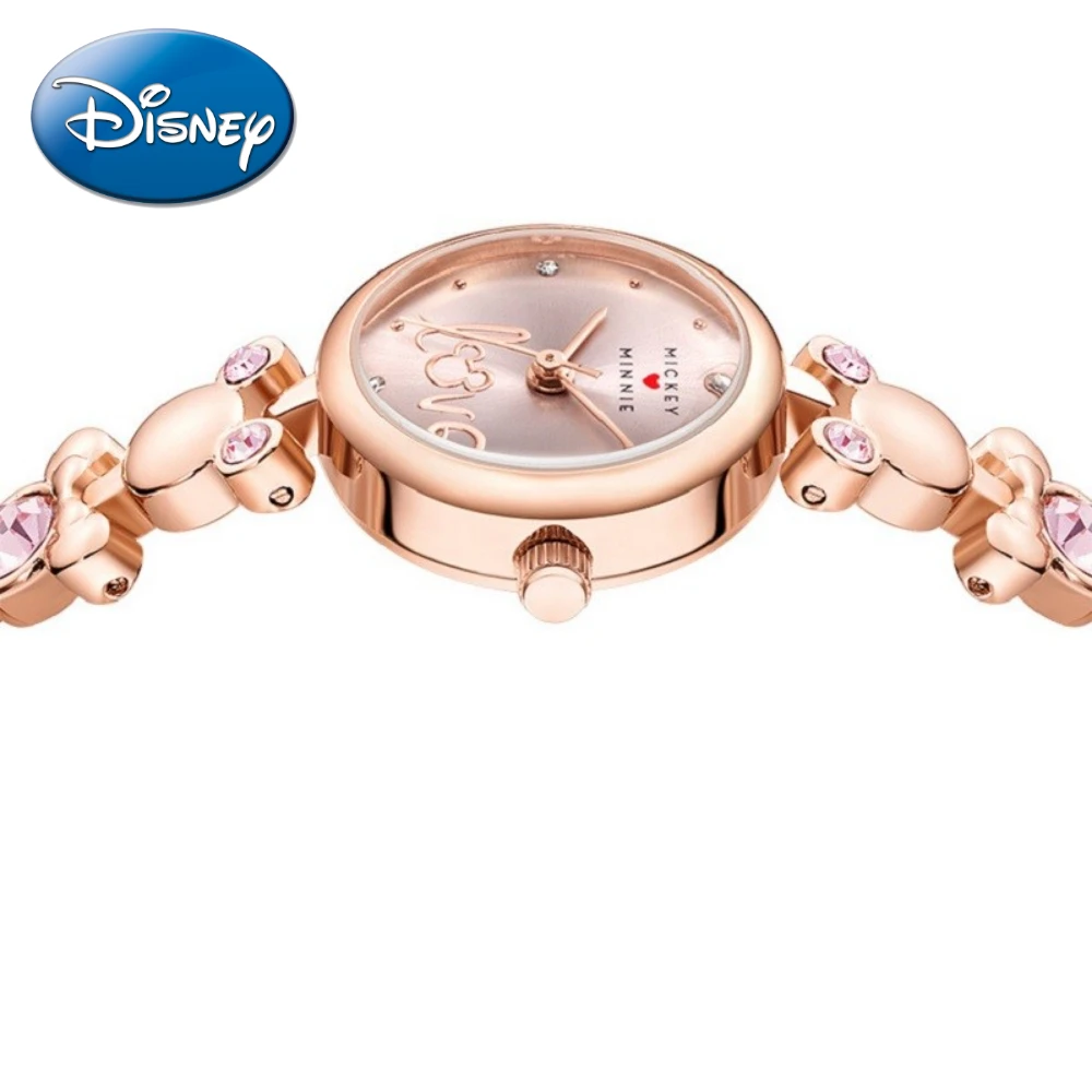 Disney senhoras relógio feminino genuíno mickey avatar em forma de corrente diamante menina relógio estudante com caixa relogio feminino