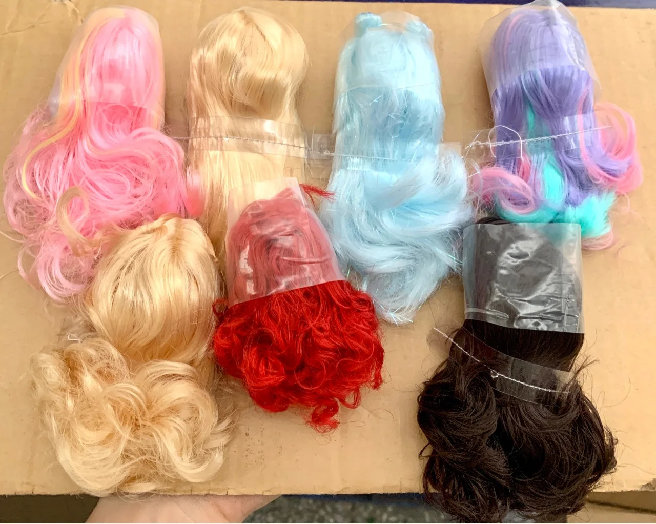 wig cover false hair for 1/6 /1/8 baby doll BJD doll suit head circumference about 13cm