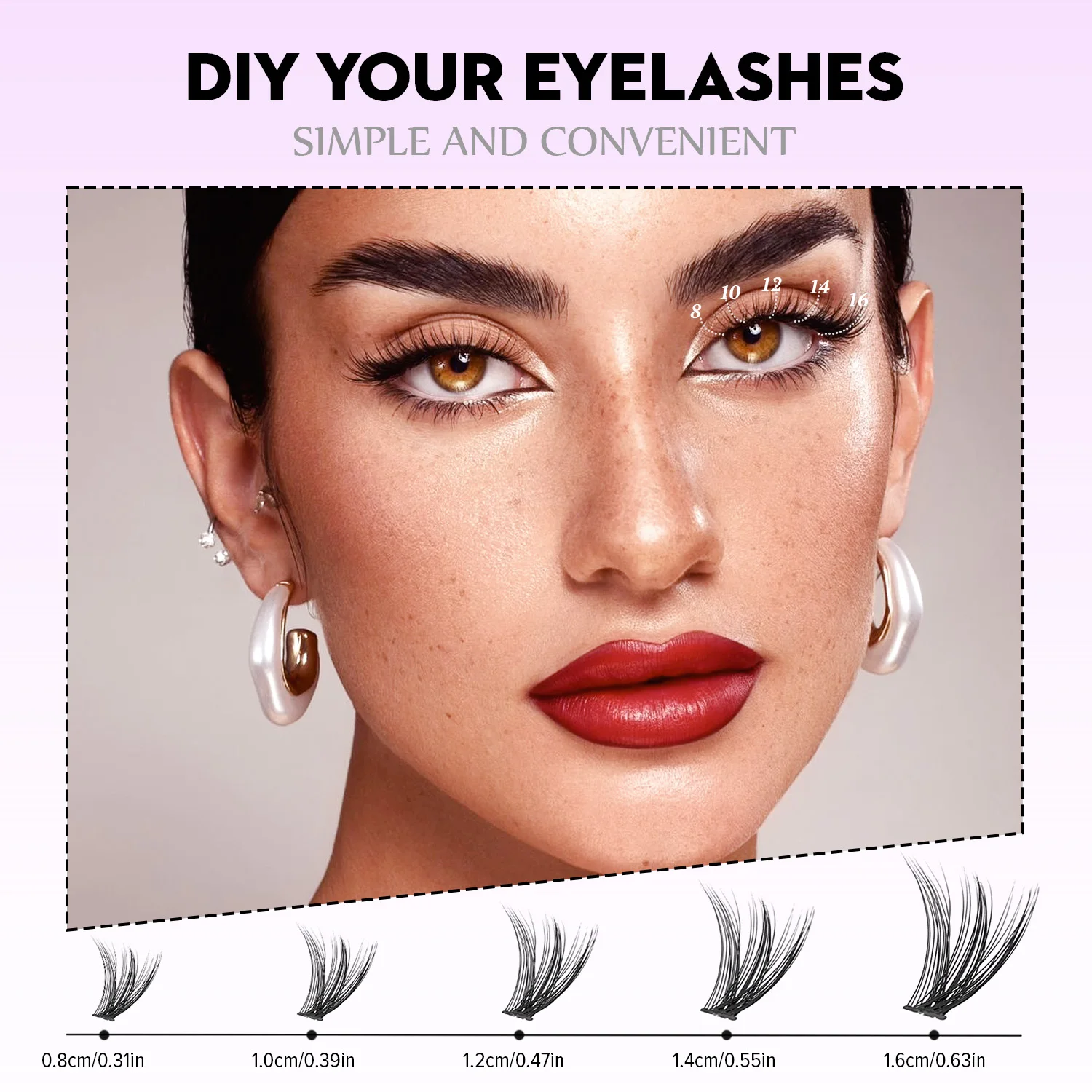 DIY 속눈썹 연장 키트 개별 속눈썹 연장 키트 클러스터 속눈썹 키트 속눈썹 접착제 및 씰과 핀셋 포함 자연스러운 룩