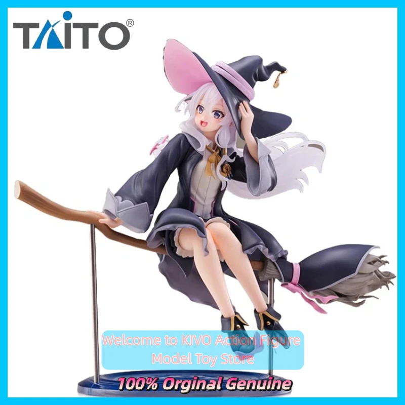 Original TAITO AMP+ Wandering Witch Elaina Witch Outfit Broom Riding Anime Prize Figure Collectible Display Toy Gift