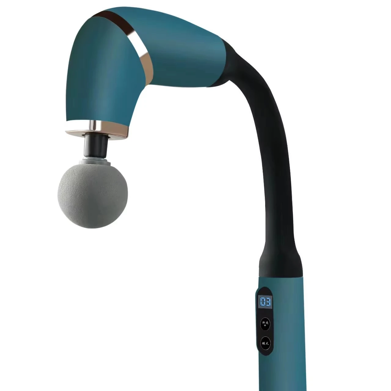 

Green Massage Gun with Upgraded Extended Handle U-Shaped Back Massager for Pain Relief, Deep Tissue with 4 Massage Heads