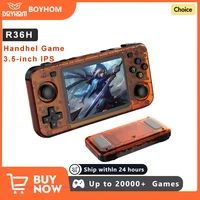 BOYHOM nueva consola de juegos portátil R36H pantalla IPS de 3,5 pulgadas Linux RK3326 reproductor de videojuegos Retro 3000 mAh 64G 10000 + juego clásico
