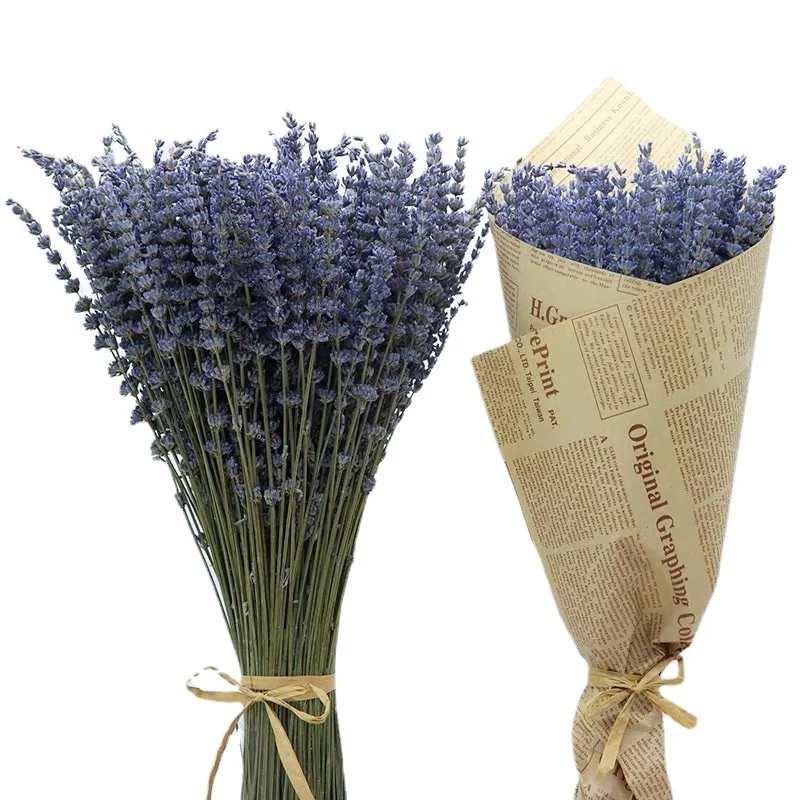 Natural Lavender Bouquet Immortal Fresh Dried Lavender Flower Bunches Decoration DIY Home Office Banquet Wedding Decoration