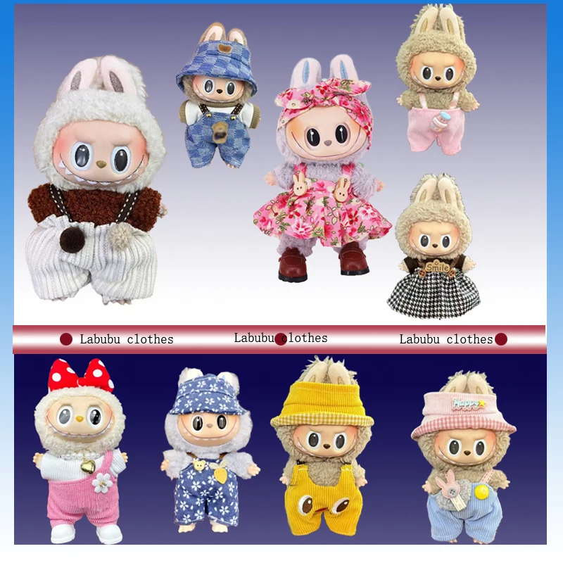 

17cm Labubu Miniature Clothes Outfit Set - Adorable Doll Fashion, Macaron Theme Decoration & Gift