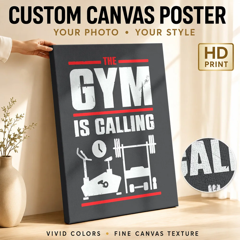 The Gym Is Calling Canvas Print Poster Customized Fitness Motivation Wall Paintings Decoration for Bedroom Gift for Collectors
