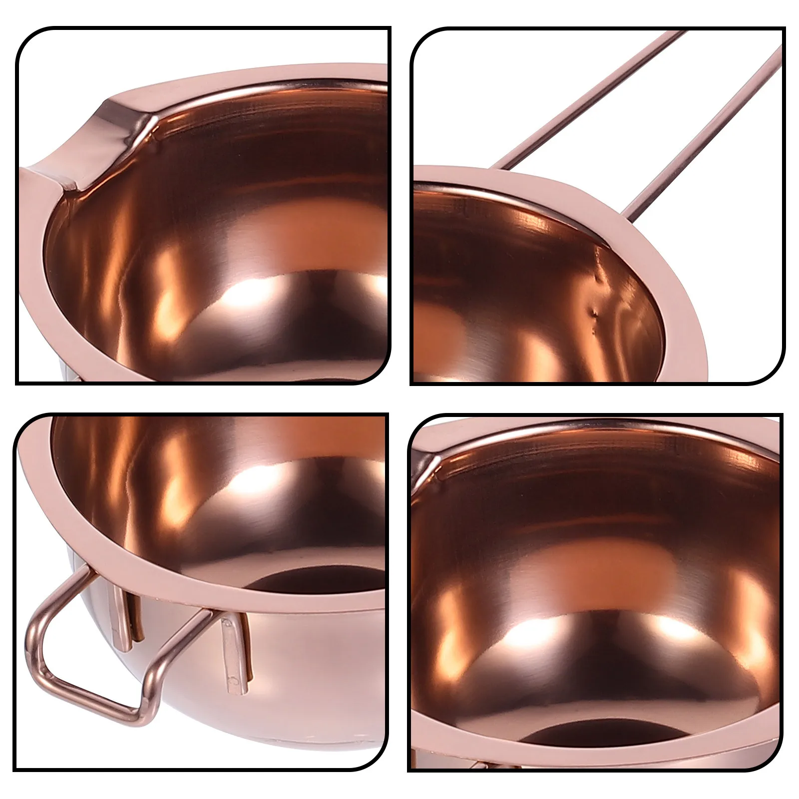 

1Pcs Melting Pot Premium Stainless Steel Heat-Resistant Bowl Extended Handle for Easy Pouring Baking Cooking Gadget