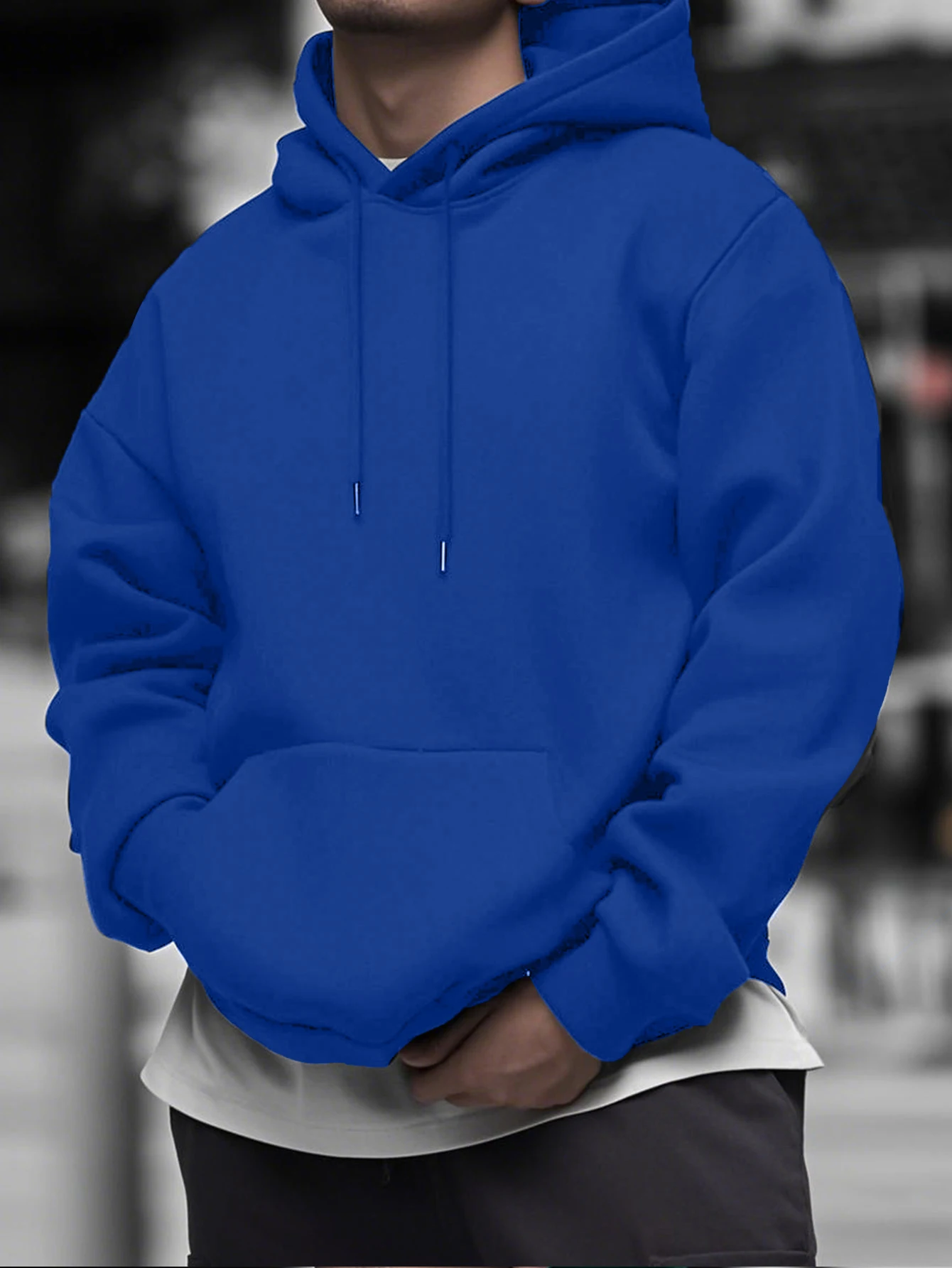 Daily Street Solid Sweatshirt Herren Sport Bequemer Trainingsanzug Fleece Herbst Hoodies Basics Warme Streetwear Casual Jogging Kleidung
