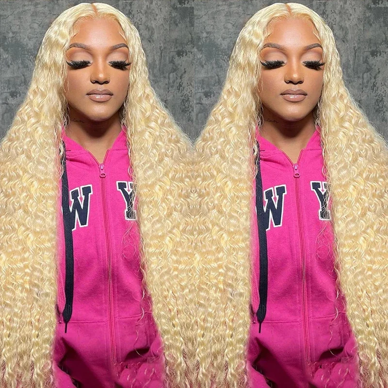 

613 HD Lace Frontal Wig Blonde 13x6 Deep Wave 13x4 Lace Front Human Hair Wig Curly Wigs Colored Water Wave Wigs Human Hair Cheap