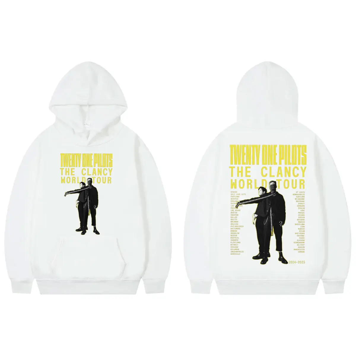 Rock Band Twenty One Pilots Double Sided Graphic Hoodie Clancy World Tour 2024 Sweatshirts Men Women Vintage Fashion Pullovers