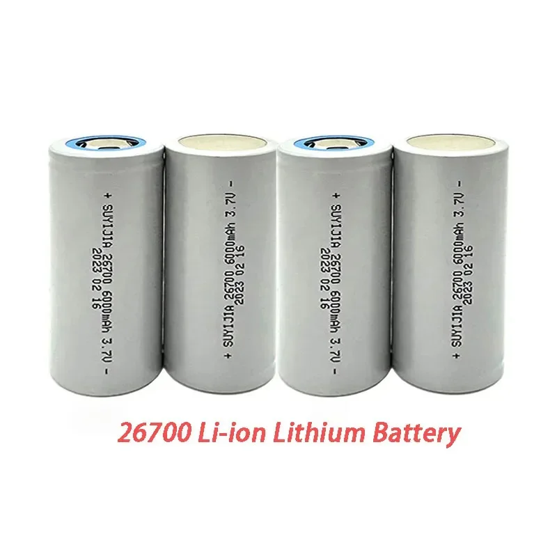 26700 Li-ion Rechargeable Battery 3.7 V6000mAh Power Electric Vehicle Tricycle Energy Storage Flashlight Head Lighting Backup