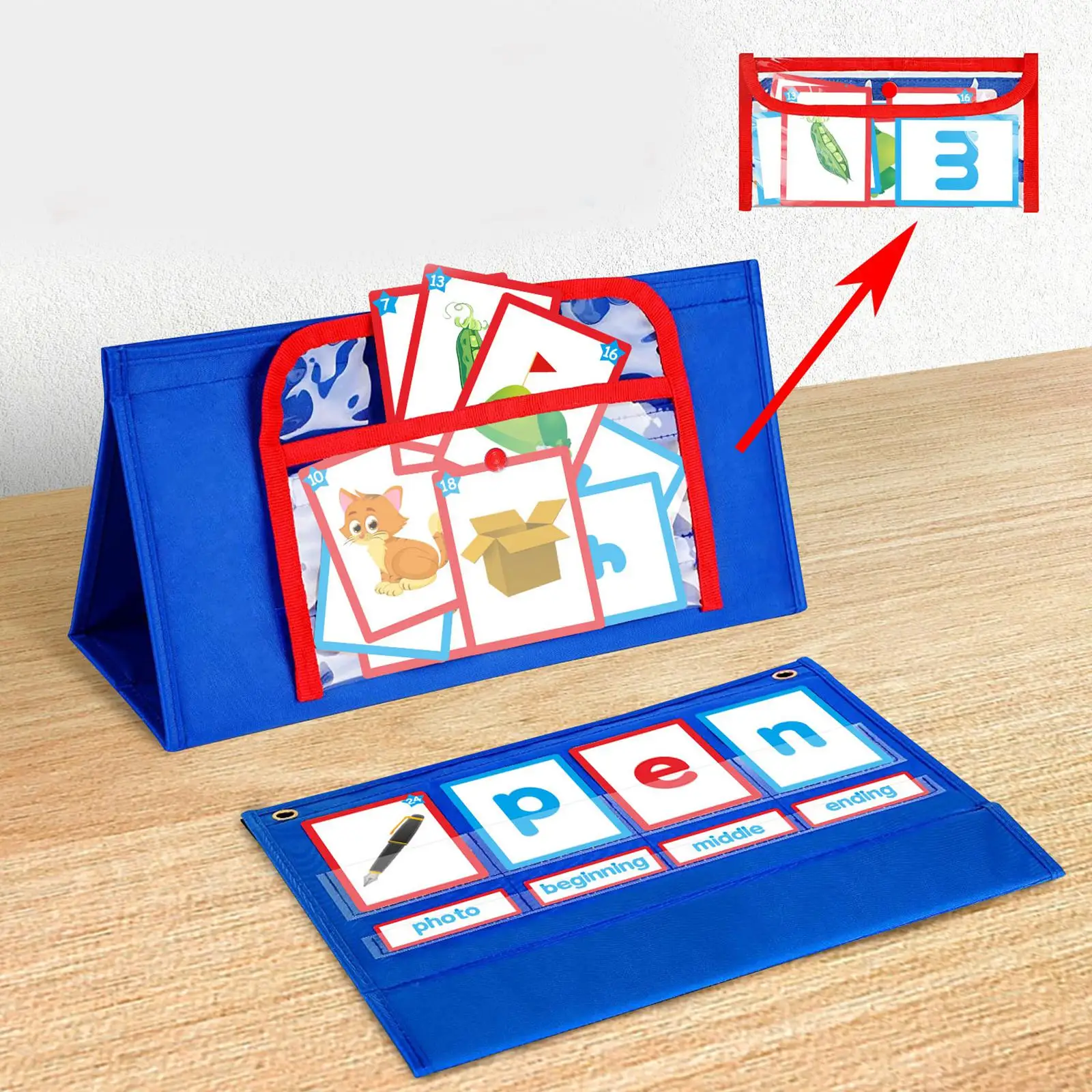 Desktop Pocket Chart Stand Parents Children Interactive Learning for Home