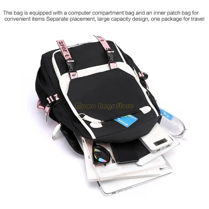 X90D School Rucksack Laptop Rucksack USB Port Bookbag Travent School Tasche für Schüler