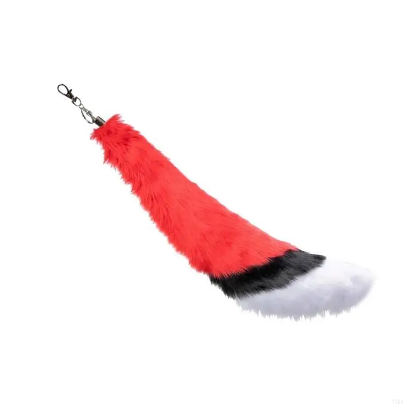 77HE Tail Keychain Wolf Tail Keyring Cosplays Toy Foxes Costume Bag Ackings Charm