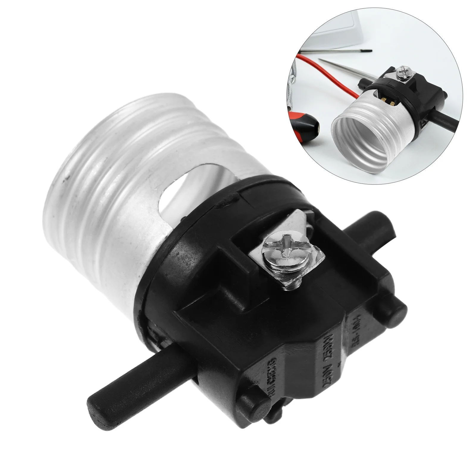 

E26 Push Switch Lamp Socket Replacement Aluminum Copper Material Easy Install For Home Commercial Use Light Fixture Parts