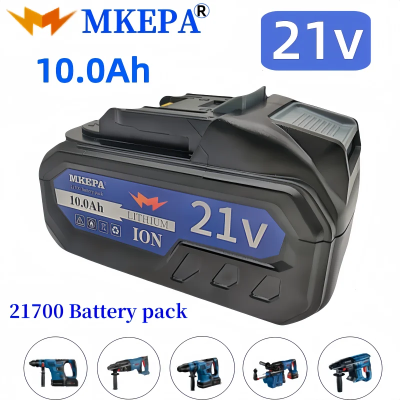 

21700 21V 10000mAh lithium Ion battery for cutting machines, electric drills and other tools, compatible with electric tools