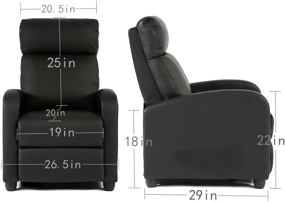 Recliner Chair for Living Room Recliner Sofa Wingback Chair Single Sofa Accent Chair  Home Theater Seating Modern Reclining