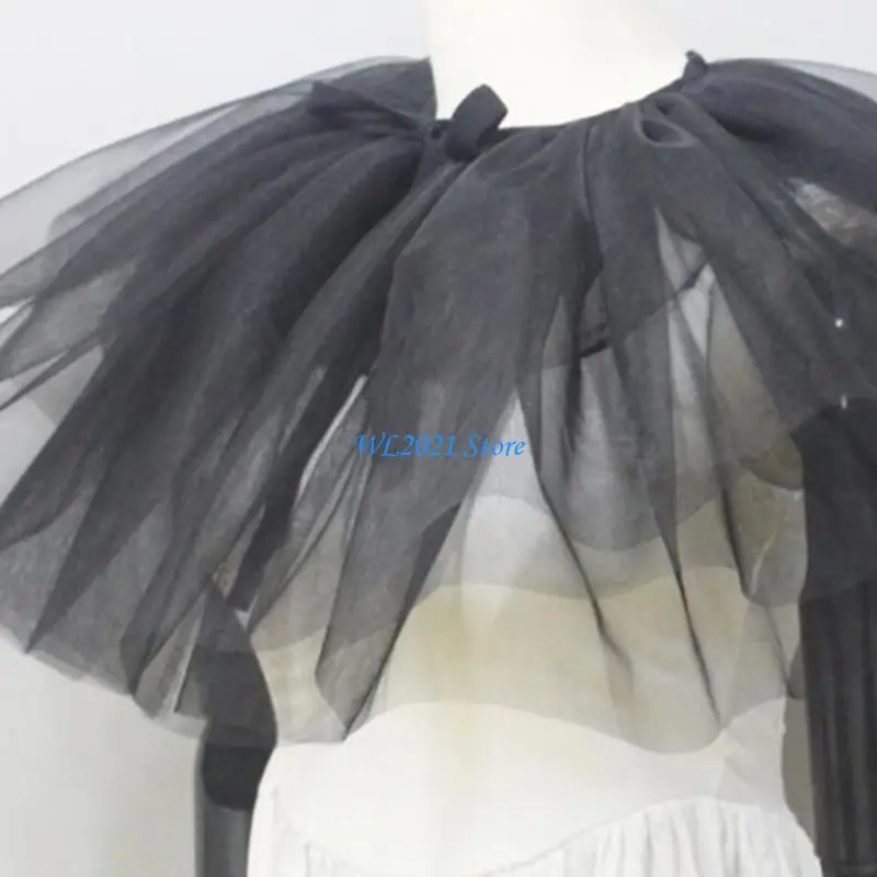 G5GC Tulle Ruff Twlar Courtstyle CountStyle for Women Cosplay Acture Actureing Neckpiece