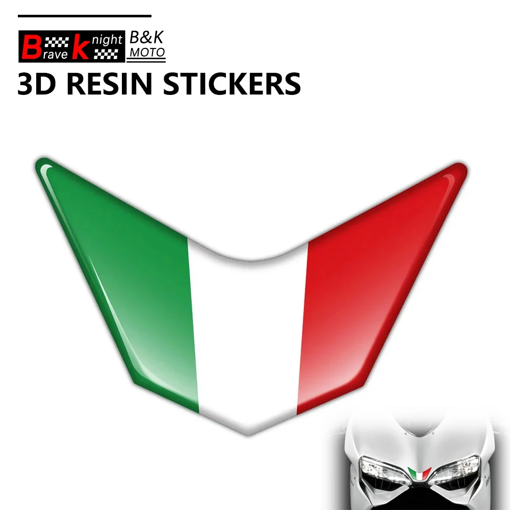 

3D светоотражающая наклейка с флагом Италии для мотоцикла, подходит для Ducati 959/969/V4 Aprilia RSV4 Benelli Vespa, водонепроницаемая наклейка из эпоксидной смолы
