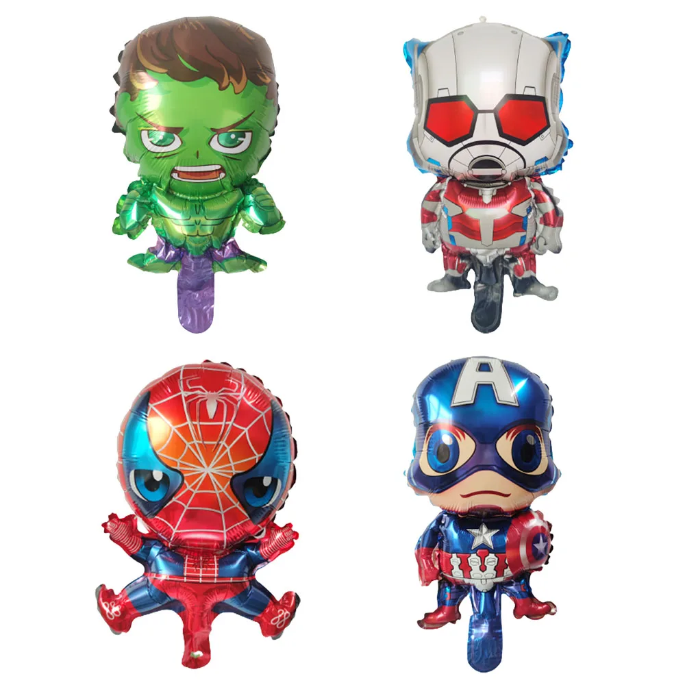 10pcs mini Balloons The Avengers Theme Ballons spiderman Captain America Hulk Party Decorations Baby Shower Boys Girl Toy