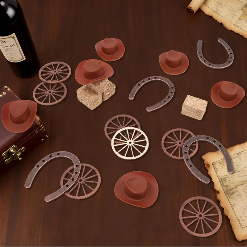 CQMF-Mini Cowboy Hat كب كيك القبعات العالية (44 قطعة)، قبعات راعية البقر الصغيرة للحفلات والحرف اليدوية وإكسسوارات الرماية