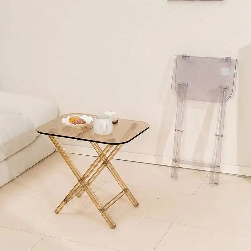 Nordic Creative Internet Celebrity Small Coffee Table Grid Acrylic Folding Table Transparent Small Household Corner Table