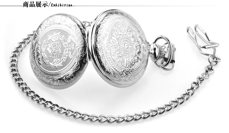 Retro Luxury Engraved Bronze Case Quartz Pocket Watch for Men Antique Wave Fob Chain Necklace Pendant Man Clock Present Gifts