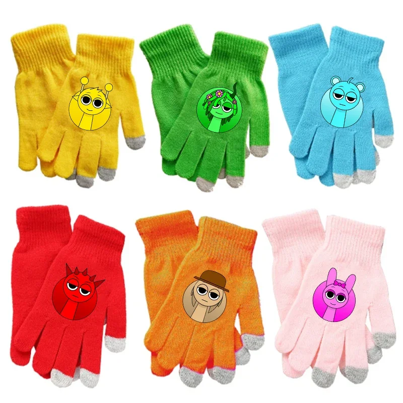 Sprunki Kids Gloves Incredibox Anime Winter Mittens Boys Girls Outdoors Warm Clothes Accessory Children Birthday Gift Hot Sales