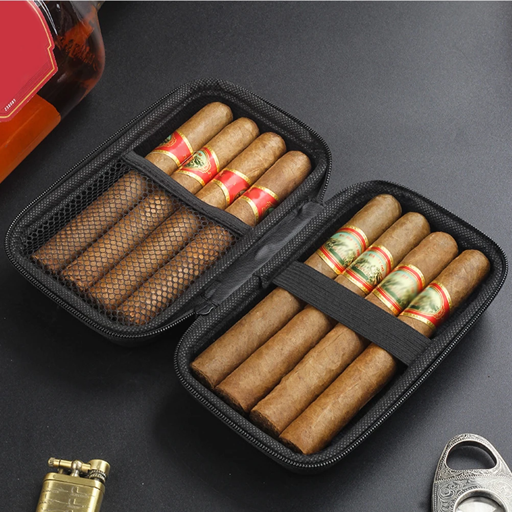 

Cigar Bag EVA Scratch Proof Portable Cigarette Case Holding 8 Regular Size Cigars Travel Outdoor Plastic Box Storage Gift Idea
