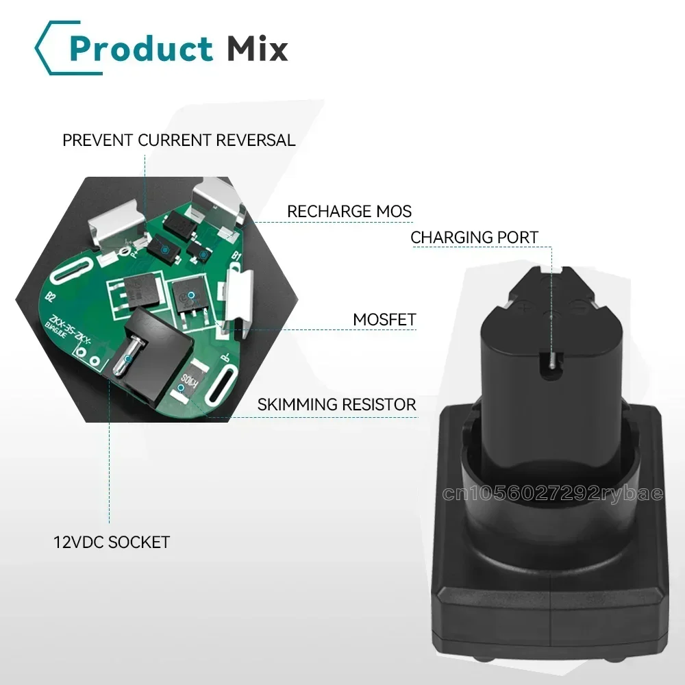 Imagem -04 - Bateria Recarregável de Íon de Lítio para Chave de Fenda sem Fio Furadeira de Pistola Elétrica Mini Rebarbadora Grande Capacidade 12v 6000mah