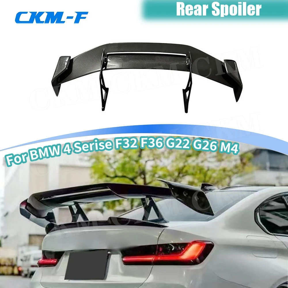 for BMW 4 Serise F32 F36 G22 G26 M4 F82 G82 Carbon Fiber Rear Trunk Lip Spoiler Rear Wing Boot Lip Body Kits