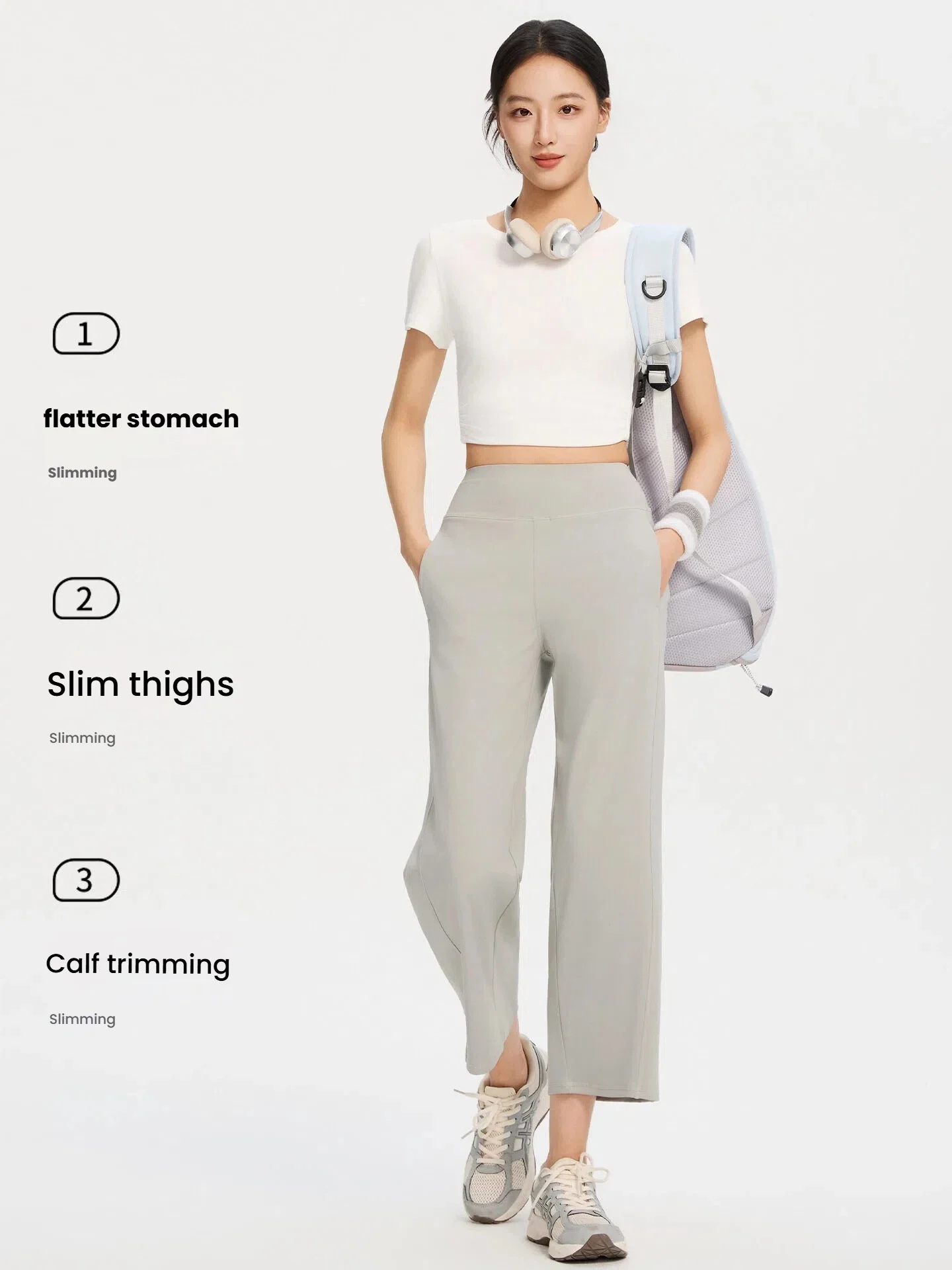Women‘s Yoga Pants Loose Wide Leg Casual Sweatpants High Waist Straight Leg Capris Summer Calf  Length Trousers  Plus Sizeh