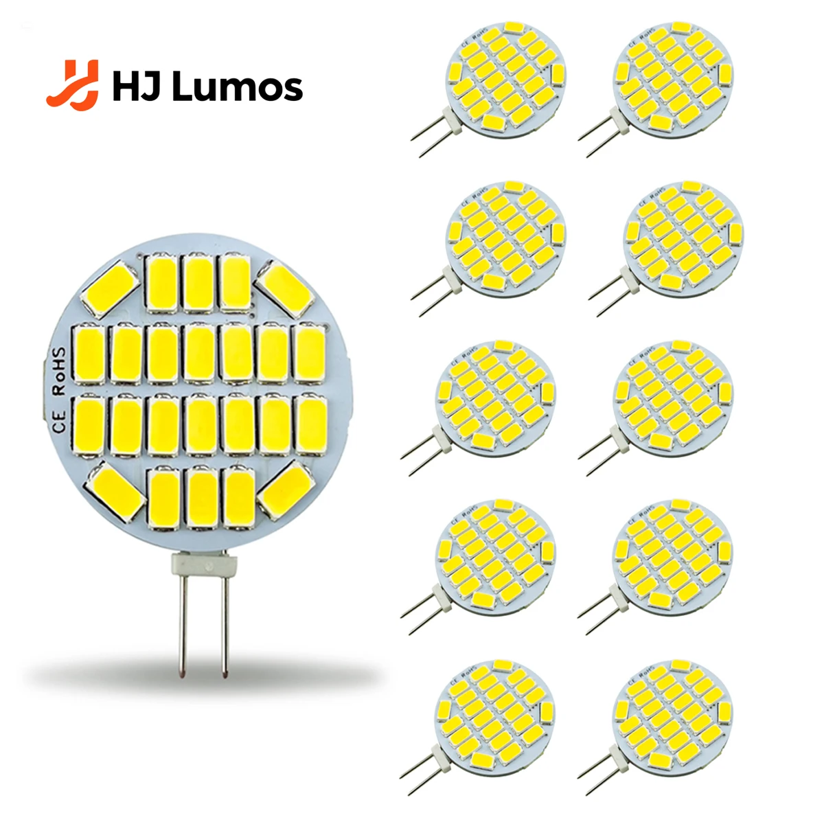 

10pcs 12V 24V High Brightness Round LED Spotlight 5730 24 LEDs No Flicker Range Hood Boat Light G4 Bulb to Replace Halogen Lamp