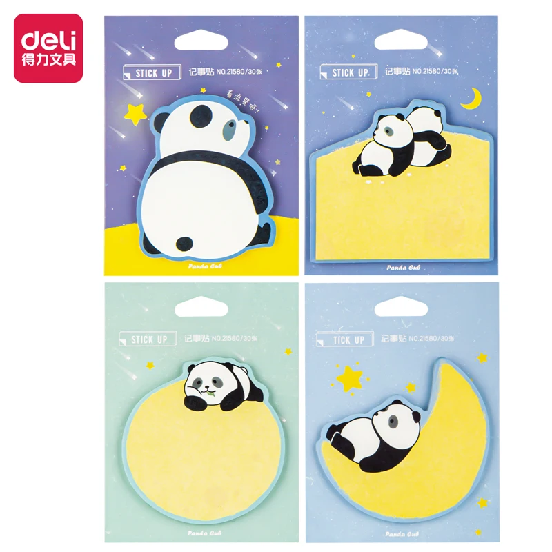 

4Pcs Deli 21580 Panda Pad Notes Sticky Note Ahesive Kawaii Memo Pads Office School Stationery