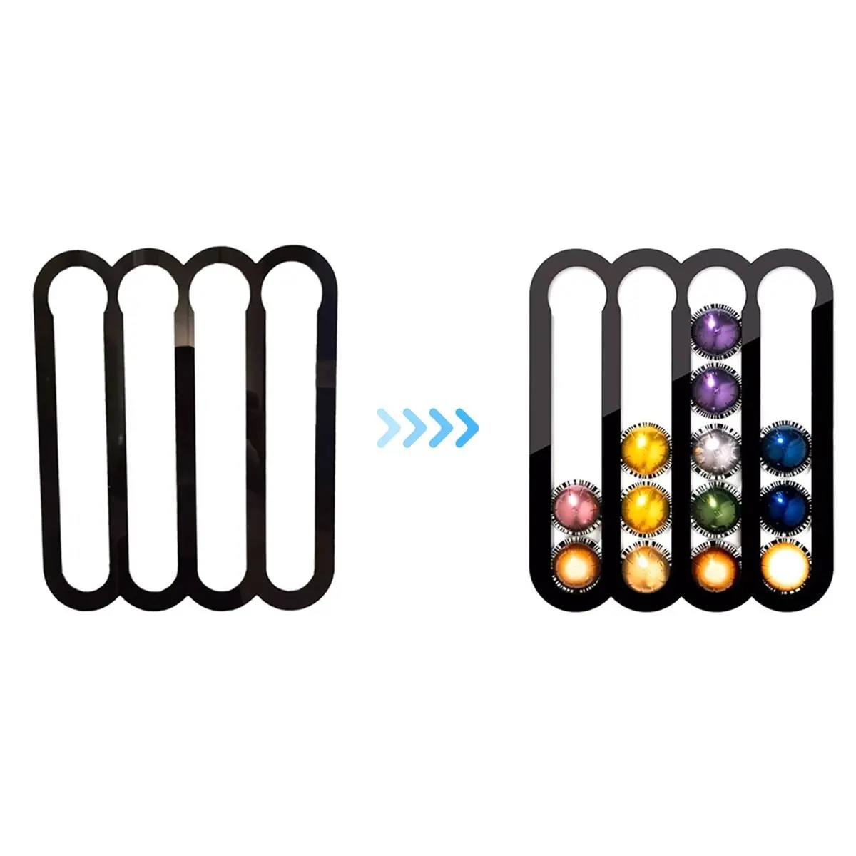 حامل كبسولات أكريليك أسود للمطبخ وحامل كبسولة المطبخ ومجموعة القهوة للكبسولات #6