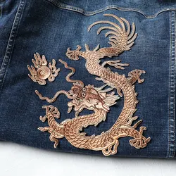 1 pezzo AHYONNIEX Exquisite Large Dragon patch per vestiti adesivi in tessuto fresco fai da te ricamati cucire su toppe