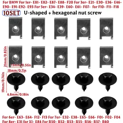 10pcs For BMW Hex Head Tapping Socket Bolt Screw Clips Undertray Splash Guard For E21 E30 E36 E46 E90 E91 E92 E93 E34 E39 E60