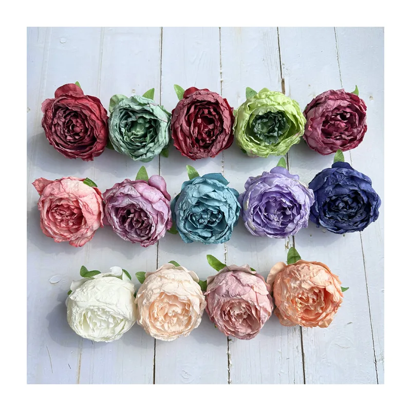 

20pcs Artificial Peony Flower Head 8cm Simulated Rose Flower for DIY Gift Box Floral Decoration