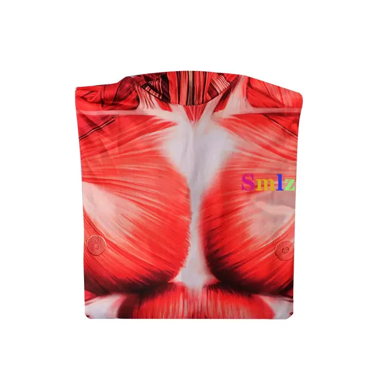 2025년 12월 도매 진격의 거인 코스프레 점프수트 애니메이션 인간 근육 빨간색 근육 바디수트 할로윈 의상 파티 의류