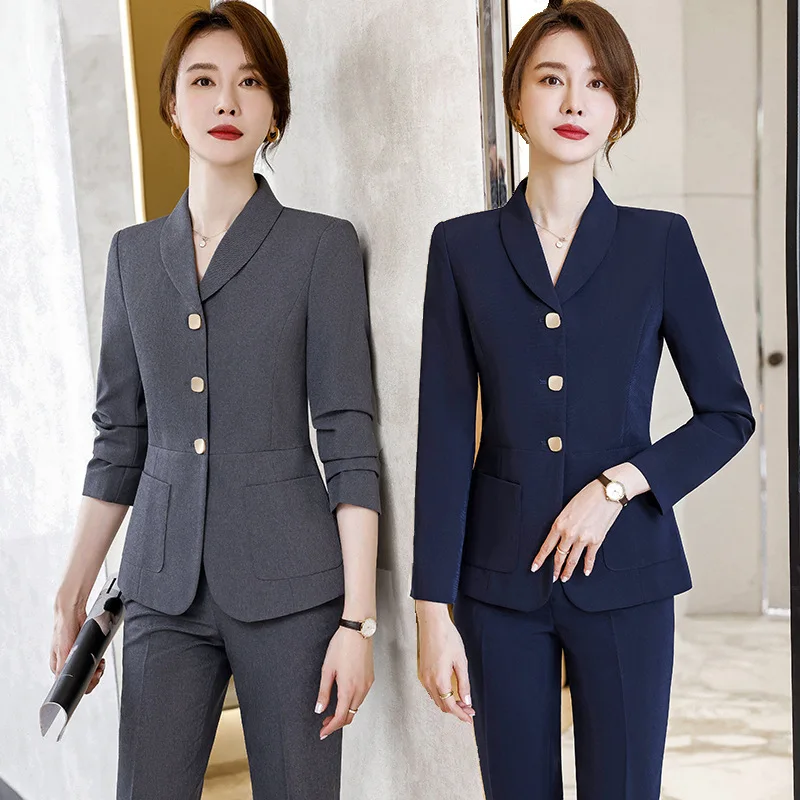 

Professional Small Suit Coat Women's Autumn New Fashion Temperament Goddess Style Formal Wear Hotel Manager Overalls Suit