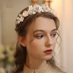 Stunning Silver Color Floral Bridal Crown Wedding Hair Tiara Accessories Handmade Women Prom Hairband