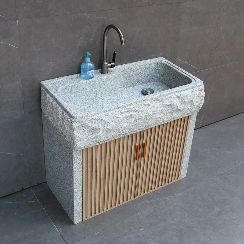 

Garden stone wash basin household natural stone laundry pool outdoor vegetable washing marble sink outdoor console