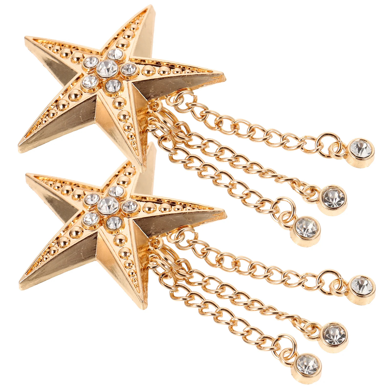 

2Pcs High Grade Rhinestone Tassel Pendant Decorations for Shoes Bags Clothes Gifts Metal Tassel Shoe Charms Shoe Decoration